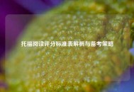 托福阅读评分标准表解析与备考策略