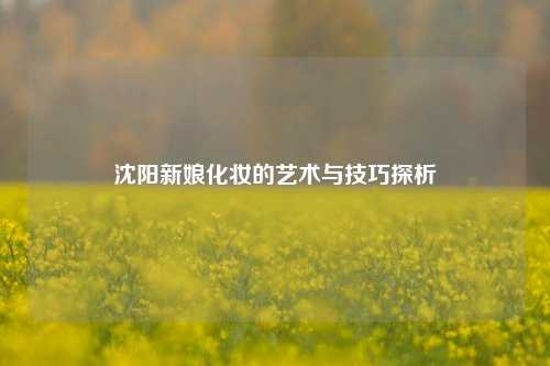沈阳新娘化妆的艺术与技巧探析